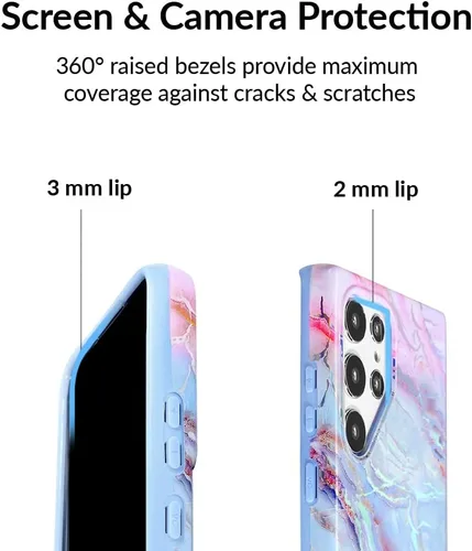 Miniatura 3 de VELVET CAVIAR Funda compatible con Samsung Galaxy S22 Ultra para mujer, probada en caídas de 8 pies, con forro de microfibra, bonitas fundas Mármol