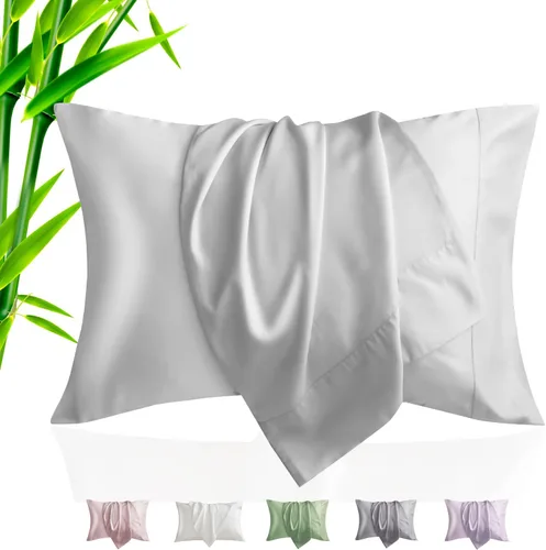 Miniatura 20 de Fundas de Almohada Tamaño Queen Paquete de 2, Fundas de Almohada de Rayón de Bambú Refrescantes con Cierre de Sobre, Fundas de Almohada Frescas