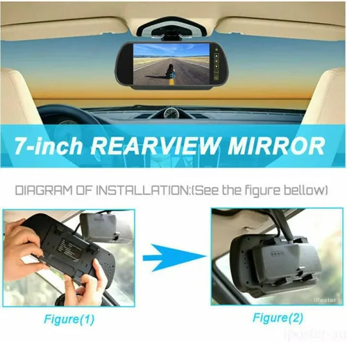 Miniatura 3 de Car Reverse Camera Wireless 7 inch Rear View Mirror Monitor + Car Backup Camera Kit Night Vison Camera Car Rear Camera(Camera Only)(Monitor Only)