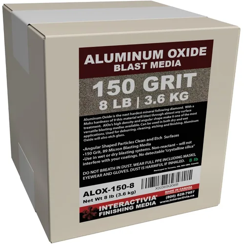 Miniatura 14 de Óxido de aluminio #30 - 8 libras - Medios abrasivos de chorro de arena gruesa para gabinetes de voladura y pistolas de voladura.