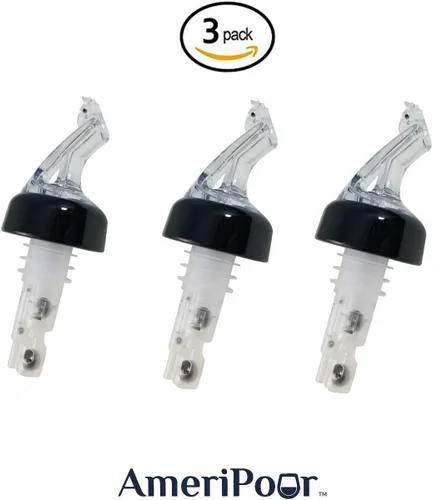 Miniatura 2 de Vertedor medido - Vertedores de botellas de licor - Cuello - (3 unidades) Hecho 100% en Estados Unidos. Boquillas de barra que no tienen fugas - Sin