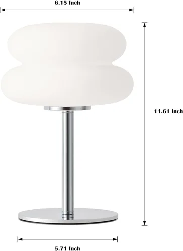 Miniatura 7 de Lámpara de seta blanca, lámpara moderna de mediados de siglo para mesita de noche, lámparas de cabecera retro regulables estilo tarta de huevo