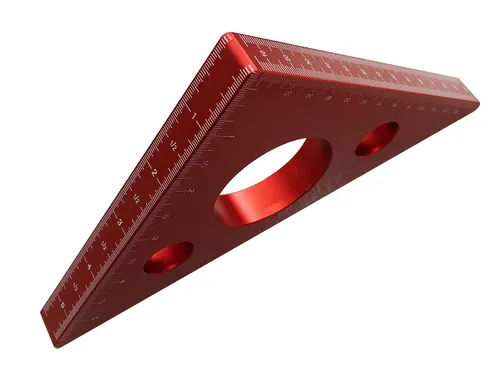 Miniatura 7 de Regla triangular para carpintería de aleación de aluminio Herramientas de medición métricas de 45 grados, cuadrados de carpintería, herramientas