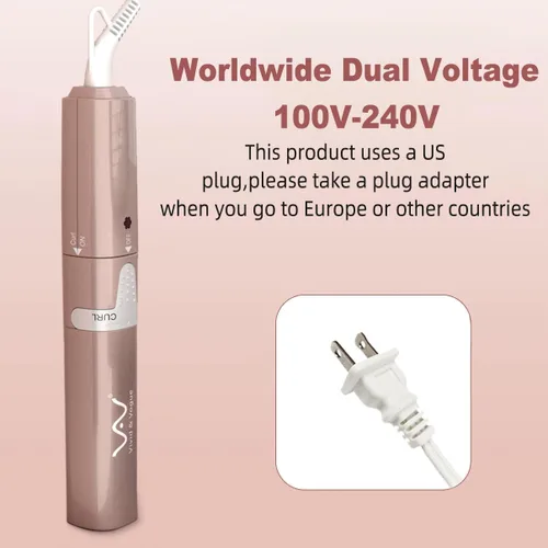 Miniatura 6 de VAV Mini plancha plana 2 en 1 de 1 pulgada, alisador y rizador de pelo pequeño de cerámica, rizador para cabello corto, rizador de flequillo, varita