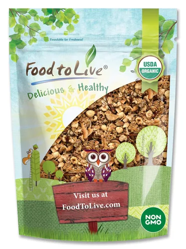 Miniatura 8 de Food to Live Granola crujiente dorada orgánica, 12 onzas, lote pequeño, hecha a mano, a granel, ideal como aperitivo para cereales de desayuno