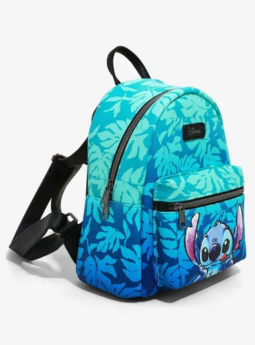 Miniatura 2 de Mini mochila Disney Lilo & Stitch Blue Tropical Leaves, Azul, Tropical