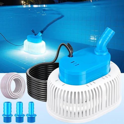 Miniatura 8 de Bomba de cubierta de piscina con luces, bomba de sumidero sumergible sobre el suelo, bombas de sumidero para drenaje de piscina, bombas