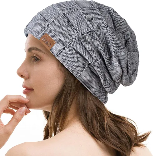 Miniatura 6 de REDESS Gorro para hombre y mujer, gorro de invierno cálido, gorro de punto holgado grueso