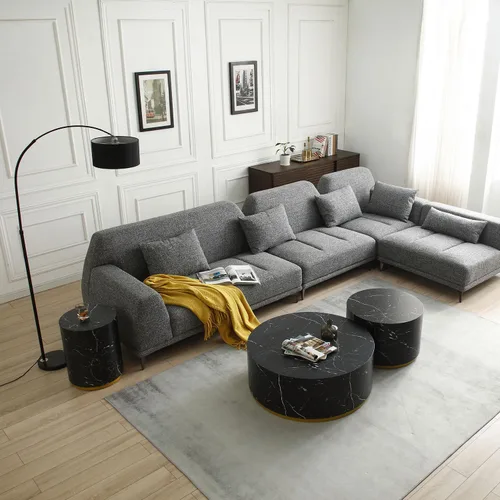 Miniatura 8 de KEVINSPACE Mesa auxiliar redonda pequeña para sala de estar, mesa auxiliar circular de madera, mesita de noche para apartamento, dormitorio, Ø 23.4