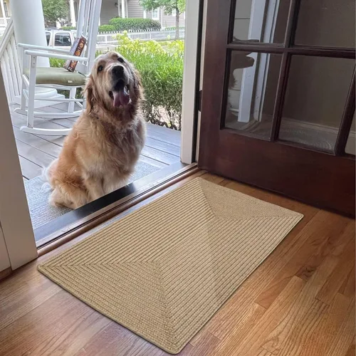 Miniatura 141 de Alfombra ovalada trenzada gris humo de 20 x 30 pulgadas, lavable para interiores y exteriores, decoración campestre para cocinas y entradas