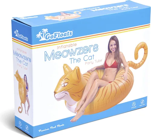 Miniatura 7 de GoFloats Meowzers the Cat Party - Balsa inflable con estilo (para adultos y niños)