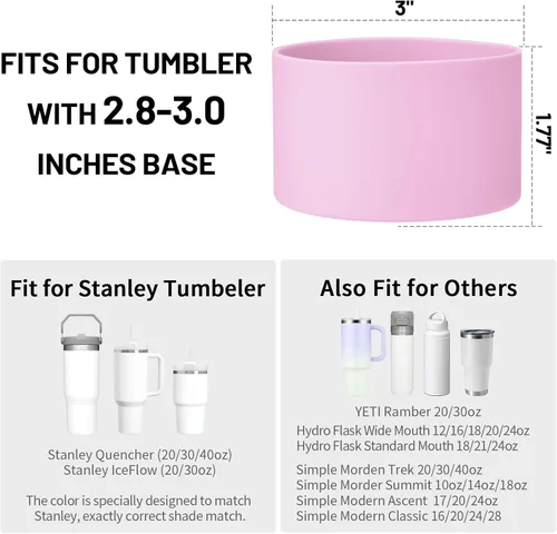 Miniatura 5 de Juego de funda para botas y pajilla, 2 fundas de silicona, 3 tapas de pajita, protector inferior para Stanley Cup H2.0 30 oz y 40 oz, coincidencia