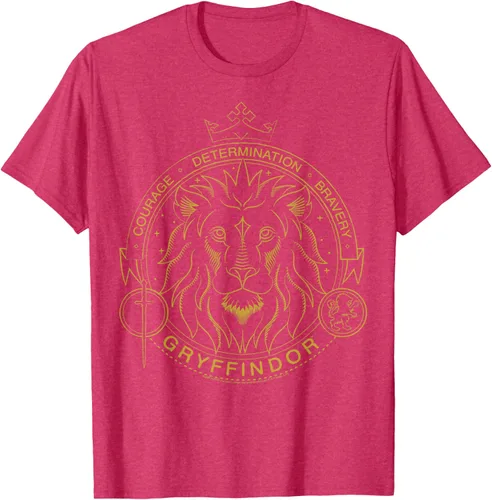 Miniatura 6 de Harry Potter Camiseta Gryffindor Line Art Lion Symbol, Negro