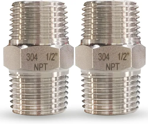 Miniatura 11 de 1" Tetina macho hexagonal, accesorios de tubería de acero inoxidable 304, adaptador de tubería roscada NPT de 1 pulgada, conectores de tetinas