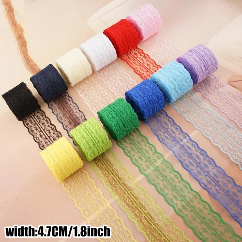 Miniatura 3 de Rollo de cinta de encaje de 120 yardas para costura, baby shower, cumpleaños, despedida de soltera, decoración de boda, embalaje de regalo, ramo