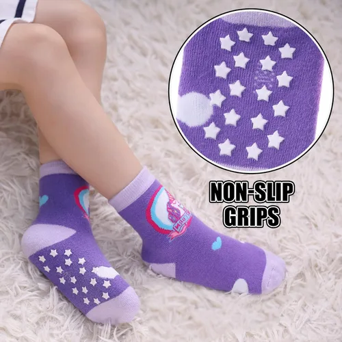 Miniatura 2 de Dosoni - Calcetines antideslizantes para niños pequeños, calcetines de tobillo cálidos y gruesos para bebés, niñas, niños, antideslizantes