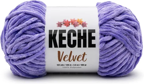 Miniatura 15 de Keche Hilo de terciopelo para ganchillo, manta de felpilla suave, voluminosa, hilo amigurumi, 3.53 oz (132 yardas), color azul bebé