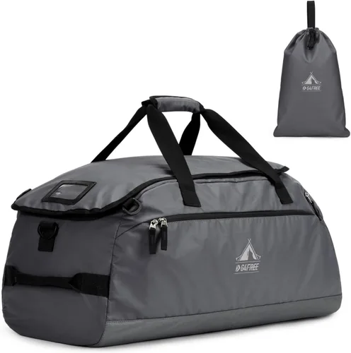 Miniatura 9 de G4Free Bolsa de gimnasio de 60 L, bolsa de lona de 3 vías con compartimento para zapatos y bolsillo húmedo para hombres y mujeres, mochila de lona