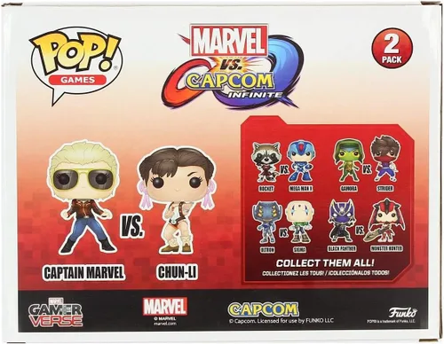 Miniatura 5 de Funko POP! TV: Marvel Vs Capcom - Figura coleccionable de Captain Marvel Vs Chun-Li