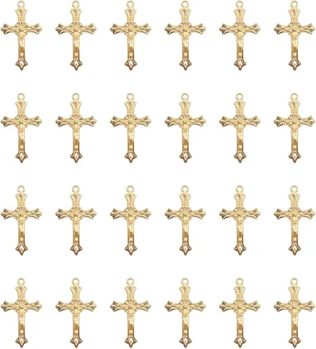 Miniatura 5 de 30 dijes de crucifijo de Jesús para fabricación de joyas de 1.5 x 0.9 in, colgantes de cruz vintage para mujeres, collares, pulseras, suministros