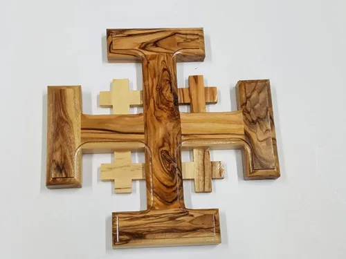 Miniatura 6 de Bethlehem Gifts TM Cruz Crucifijo de Madera de Olivo de Belén Tallado a Mano (Crucifijo, 5")