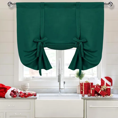 Miniatura 61 de DWCN Cortinas Opacas - Persiana Enrollable con Lazos para Ventana, Aislamiento Térmico, Oscurecimiento de Habitación, Cortinas con Bolsillo