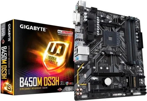 GIGABYTE B450M DS3H - Tarjeta madre compatible con AMD Ryzen AM4/Micro ATX/M.2/HMDI/DVI/USB 3.1/DDR4
