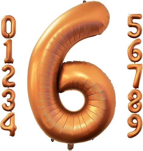 Miniatura 12 de Lovoir Globo naranja número 4 de 40 pulgadas, tamaño grande, de papel de aluminio de mylar de aluminio de Mylar de color amarillo azafrán