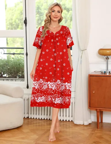 Miniatura 2 de Ekouaer Vestido de casa con bolsillos para mujer
