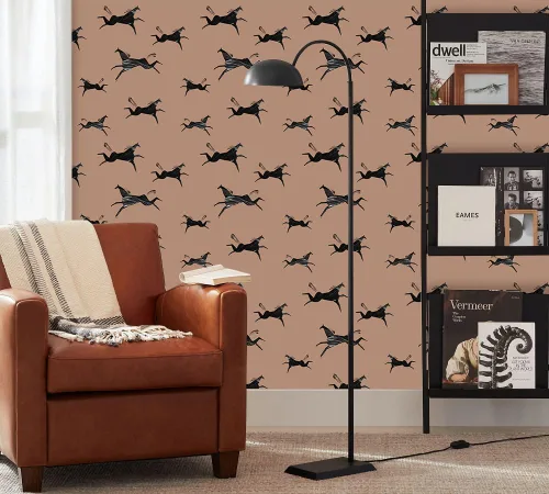 Miniatura 4 de Papel tapiz autoadhesivo con patrón de caballos de animales vintage, papel de contacto para habitación de niños, armarios, estantes, cajón, forro
