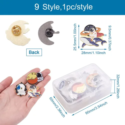Miniatura 183 de Pandahall - Broches esmaltados de aleación con varios temas, broche de solapa, juego de pines esmaltados
