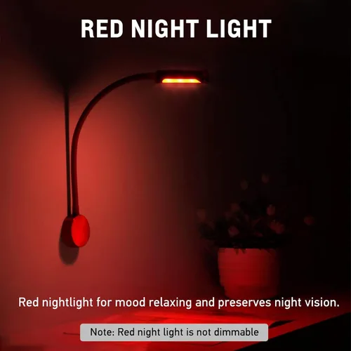 Miniatura 4 de acegoo Luz de lectura LED para RV de 12V, lámpara de pared de cuello flexible para RV, barco, autocaravana, furgoneta, lectura de cabecera