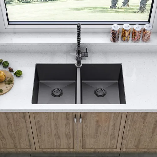 Miniatura 10 de Sinber MU3218D Fregadero de Cocina de Doble Tazón Bajo Encimera de 32" x 18" x 9" con Acero Inoxidable 304 Calibre 18 Acabado Satinado