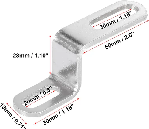 Miniatura 3 de Motoforti 20mm 30mm 0.8" 1.18" Soporte de tubo de escape de motocicleta en forma de Z, abrazadera de montaje de silenciador, acero inoxidable tono