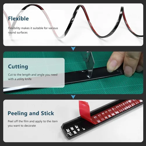 Miniatura 7 de STICKGOO Moldura de pared autoadhesiva de alta calidad para bordes de azulejos, decoración de muebles y protector contra salpicaduras de cocina