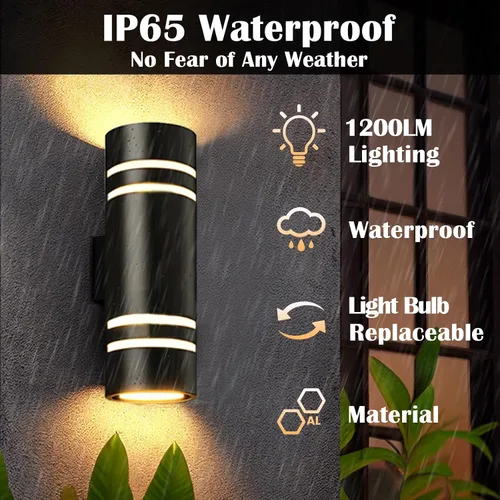 Miniatura 9 de wowlite Luces de Pared Exteriores para Casa, Control Remoto Inteligente RGBCW Luces de Arriba y Abajo, Aplique Exterior RGB de Cambio