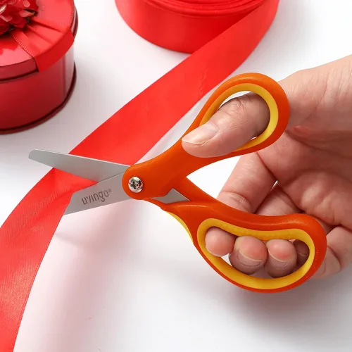 Miniatura 7 de LIVINGO Paquete de 3 tijeras para niños de 5 pulgadas, para zurdos y diestros, de acero inoxidable, para niños preescolares con cubierta