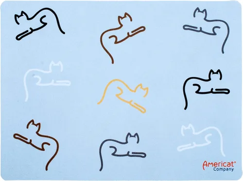 Americat - Tapete de alimentación para gatos para cuencos de comida y agua, lavable a máquina, impermeable, antideslizante y fabricado en Estados