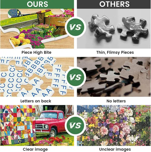 Miniatura 4 de Rompecabezas de 300 piezas para adultos, divertido rompecabezas de granja de vida campestre, rompecabezas de animales de cartón reciclado