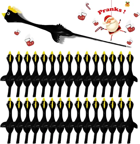 Miniatura 8 de Slingshot Pollo de goma Pollo Flick Pollo Volador Flingers Stress Gag Toys Stress Gag Toys, tirachinas de pollo de goma, divertidos rellenos