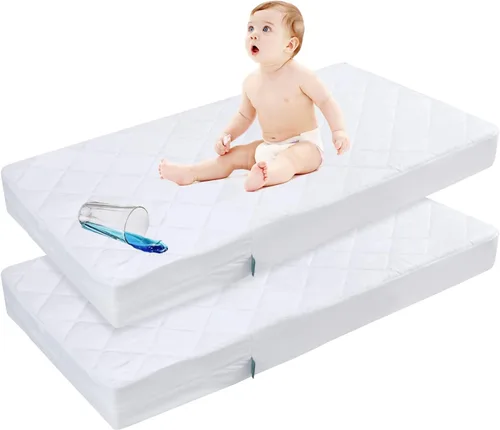 Miniatura 11 de Protector de colchón para cuna con cremallera, funda impermeable para colchón de cuna, transpirable y absorbente, funda de 6 lados totalmente