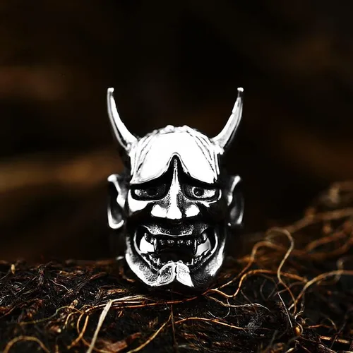 Miniatura 2 de Anillos de calavera de acero inoxidable, anillo de muerte grueso y vanguardista para hombres