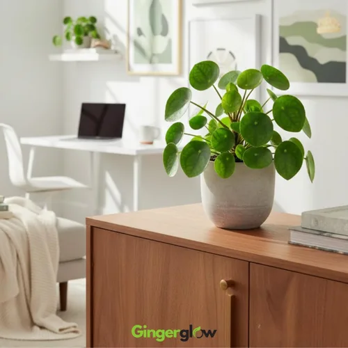 Miniatura 5 de Planta de dinero chino en maceta de 4 pulgadas Pilea Peperomioides Plant Live Atractiva vegetación de interior para escritorios, estantes