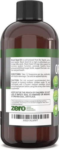 Miniatura 4 de Aceite de semilla negra orgánico – Aceite de semilla de comino negro orgánico certificado por USDA – Alto contenido de timoquinona – Sin OMG
