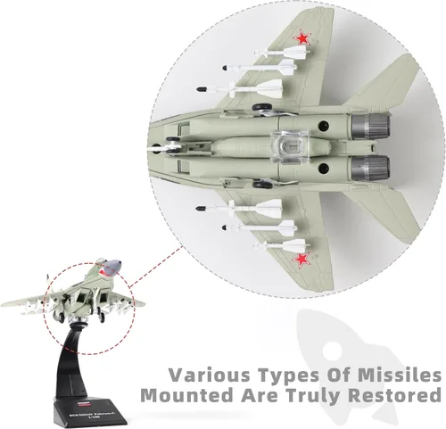 Miniatura 4 de NUOTIE 1/100 MIG-29 Fulcrum Metal Fighter Model Kit de simulación militar modelo de avión aleación militar pre-construcción adornos adecuados