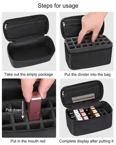 Miniatura 3 de Bolsa organizadora de lápiz labial, estuche para bálsamo labial, bolsa para lápiz labial, bolsa de maquillaje para artistas, bolsa de cosméticos