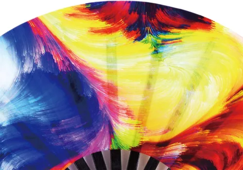 Miniatura 8 de Ventilador de mano plegable grande para hombres y mujeres, ventilador de mano de bambú chinease/japonés, accesorios de festival, decoración de Océano