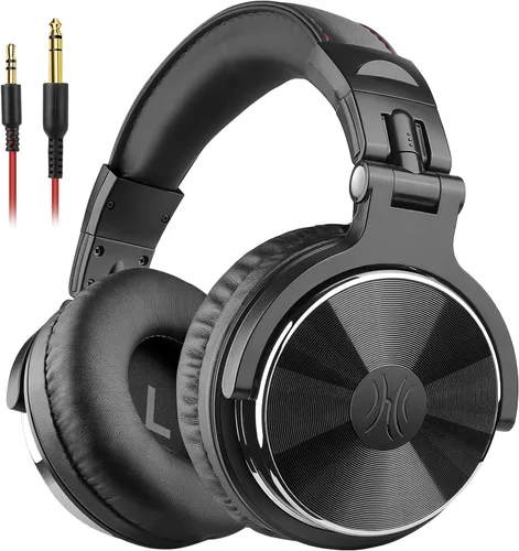 OneOdio Auriculares con cable para diadema Hi-Res Studio Monitor y mezcla DJ con auriculares estéreo de 50mm y conector de 1/4 a 3.5mm para AMP,