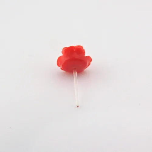 Miniatura 13 de Pendientes de poste de plástico hipoalergénico con forma de rosa de 0.354 in, orejas sensibles al metal