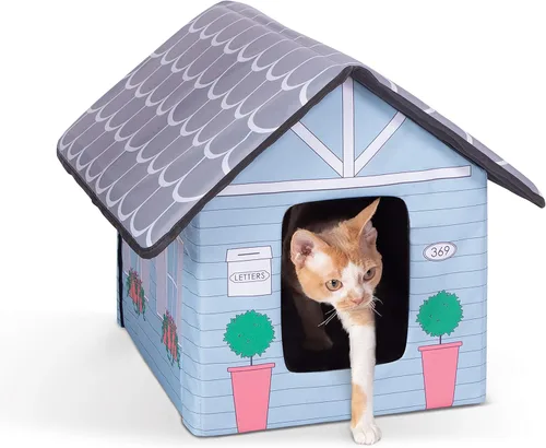 Miniatura 15 de K&H Pet Products - Refugio para gatos con calefacción al aire libre, 18 x 22 x 17 pulgadas, verde oliva verde oliva/ verde oliva (Olive/olive)